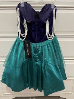 strapless open back dress Sexy Mermaid Spaghetti Straps Satin Slit Prom Dress with Hot Stone main image 1