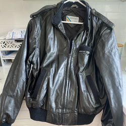 Members Only  black Leather Jacket