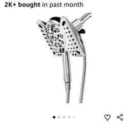 1055: New Shower Head with Handheld High Pressure, Rain Shower Head with Fixed Showerhead and 9 Sprays Handheld Shower, Detachable 2-IN-1 Shower head 