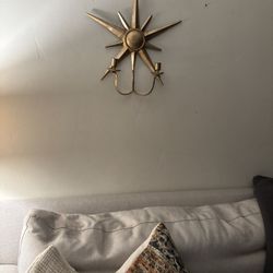 Gold Painted Metal Star Shaped Candle Holders 