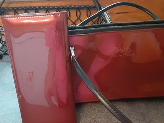 Red Purse And Wallet Set