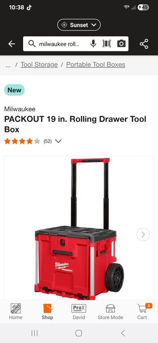 Milwaukee Rolling Drawer Box