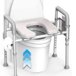 Raised Toilet Seat with Handles – Cozy Padded Elevated Medical Toilet Seat