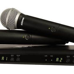 Shure BLX288/PG58 Dual Channel Wireless Handheld Microphone System - H9 Band