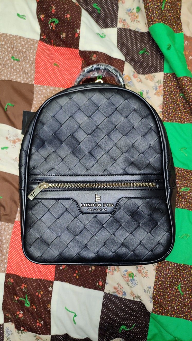 London Fog Jade Woven Backpack, black (New With Tag)
