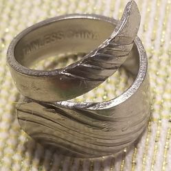 Silver Stainless Steel Wrap Ring SIZE 8