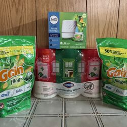 Gain, Clorax Wipes, Febreze Scent Booster