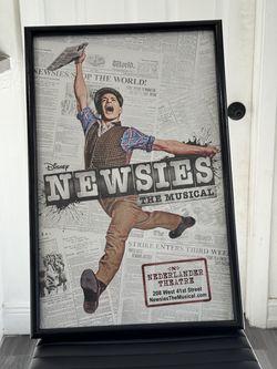 Disney NEWSIES THE MUSICAL Poster Framed 23x15 from NEDERLANDER THEATER.
