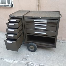 Kennedy Tools Box With Side Drawers And Versa Cart..H..36..W..43..D..20