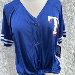New Texas Rangers Blue Button-Up Sports Jersey 