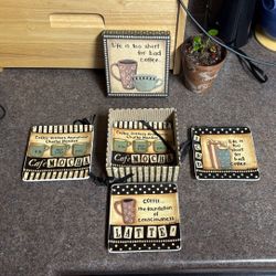 Set Of 4 Ceramic Mini Plates By Donna Atkins - Penny Lane 