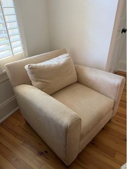 Cream Suede Armchair