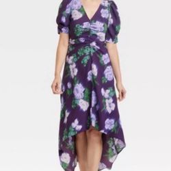 Women’s Floral Purple Dress Xs