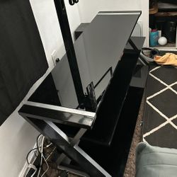 Black Glass TV Mount Stand