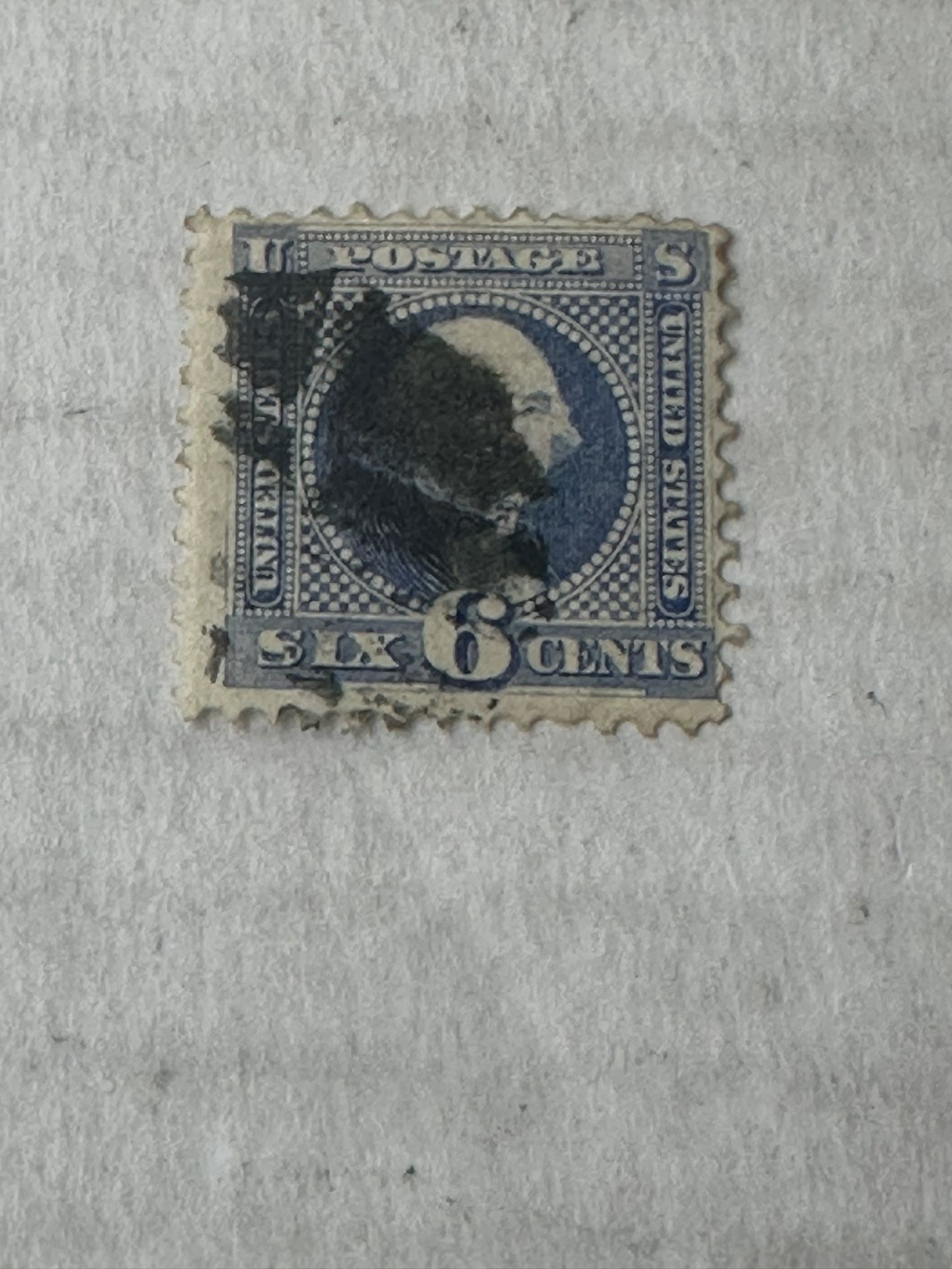 United States 115 6 Cent Washington Grill Stamp Used