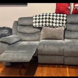 Velour Sofa Recliner 