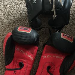 ring side gloves with title usa boxing approval head gear