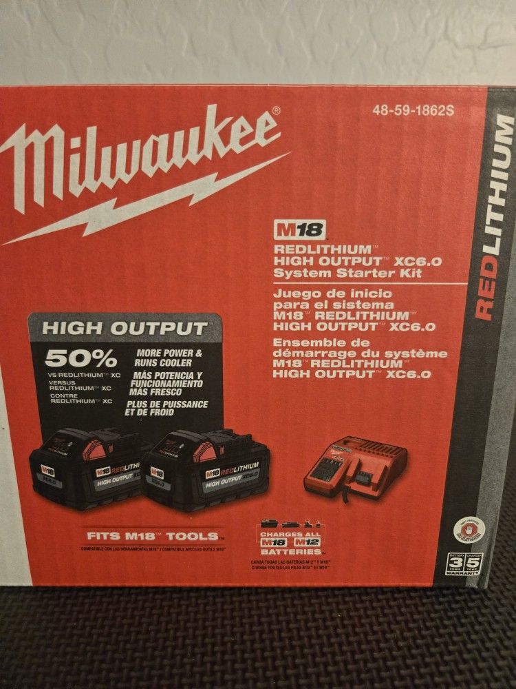 M18 XC6.0 High Output Starter 2 Batteries And Charger 