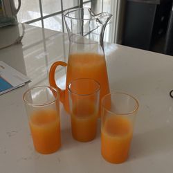 Vintage Pitcher And Glasses