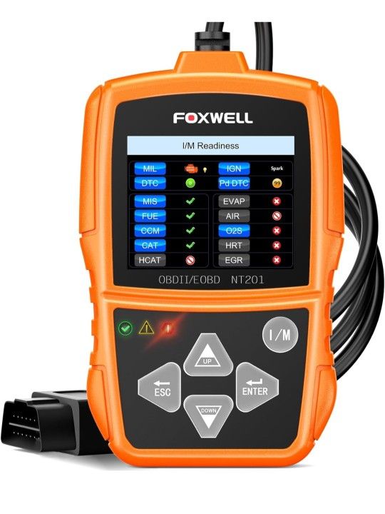 FOXWELL NT201 OBD2 Scanner Code Reader for Cars and Trucks Check Engine Light, Read and Clear Fault Codes, Live Data Diagnostic Tool for All Cars Afte