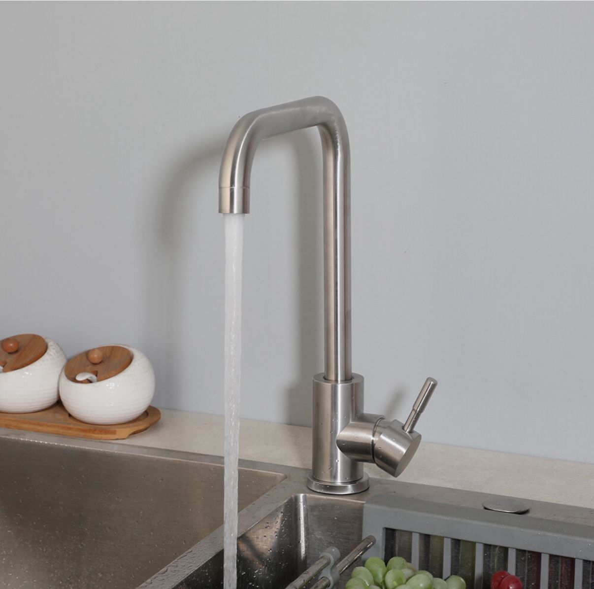 Swivel Spout Kitchen Sink Faucet Brushed Nickel Single Hole Mixer Deck Mount TapK15 $30