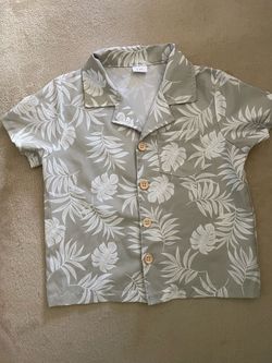 Kids Tropical Print Button-Up Shirt