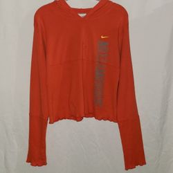 Nike Mozambique Orange Cropped Long Sleeve Sweatshirt 