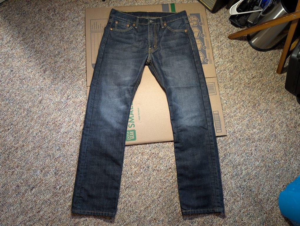 Levi's 513 Jeans Size W30 L30 Mens Slim Straight Mid Rise Medium Wash Blue Denim