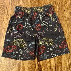 Garanimals casual play beach shorts black dinosaur car pattern pockets Boy 3T