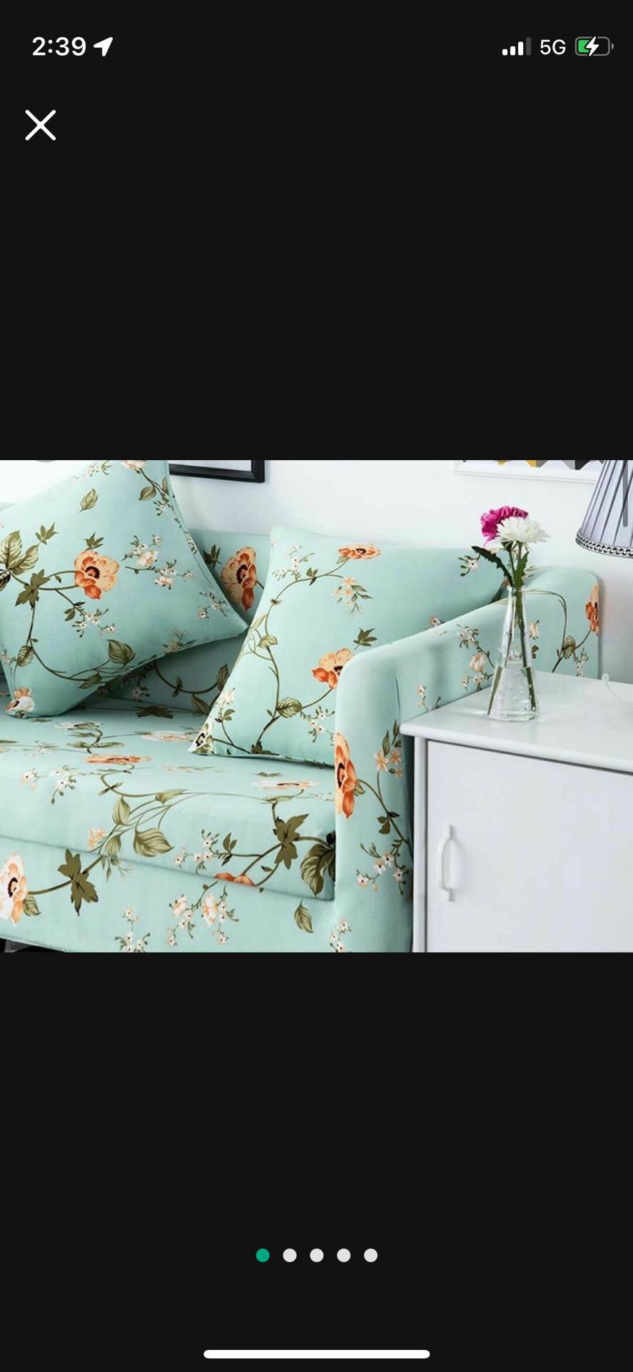 Mint Green/ Teal Blue Elastic Covers for Loveseat and Couch and Throw Pillows