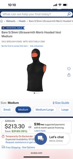 Bare Hooded Wetsuit Vest - Barely Used!