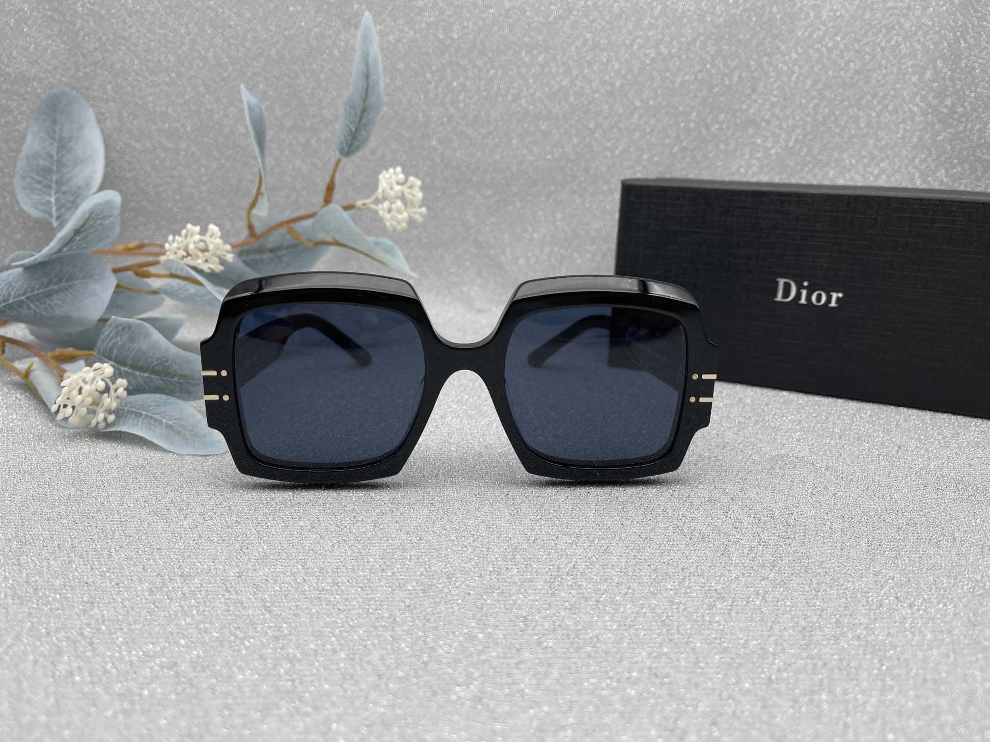 DIOR DIORSIGNATURE S1U Black Square Sunglasses DSGTS1UXR_10A0
