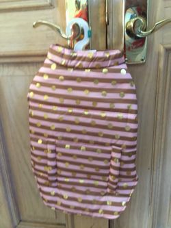 Pink and blue dog coat