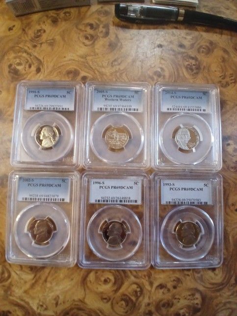 PCGS PR69 DCAM NICKLES SLABS
