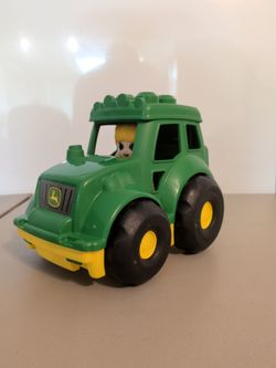 Mega Blocks John Deere Toy Tractor with Figure