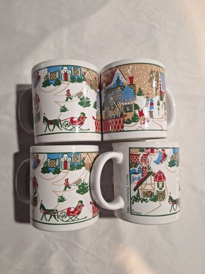 Vintage Christmas Mugs Nancy Dickson