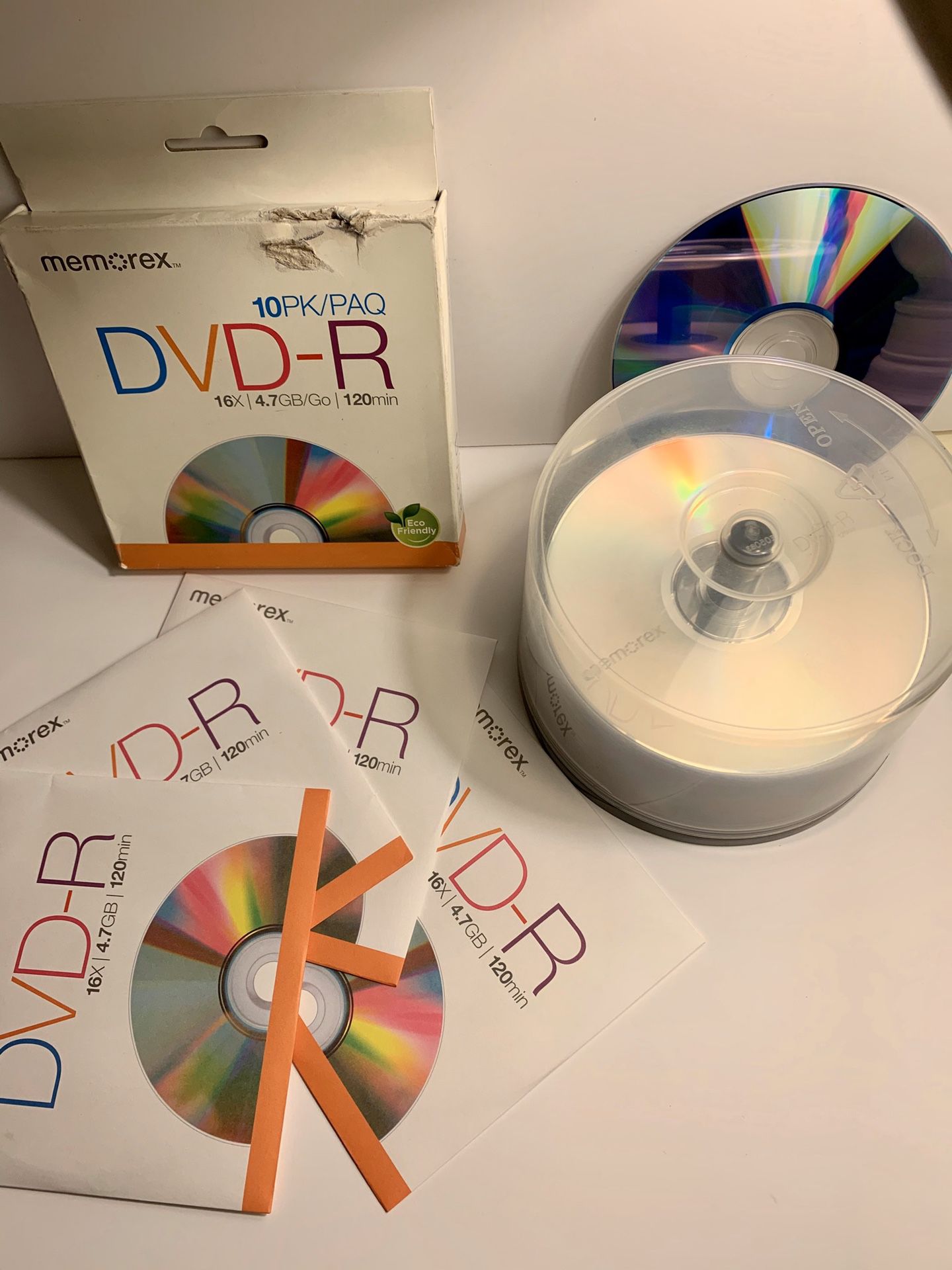 Memorex DVD-R Total of 36 new discs on Spindle 16x 4.7GB 120 Min & 10 Pack DVD-RW