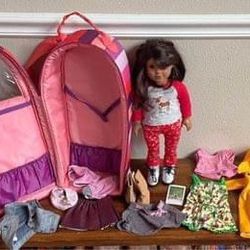 American Girl Luciana Doll Girl Of The Year 2018 Clothes Boots Backpack Cat Photo $50 for All