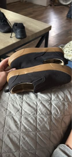 Black Canvas Slip-On Sneakers Gum Sole