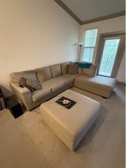 Two Piece Sectional with Ottoman