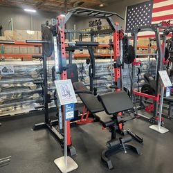Marcy SM4033 Smith Machine Squat Rack Home Gym Olympic Bench