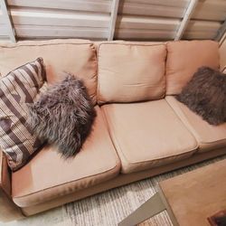 Free - Three Seater Sofa Couch - Taupe