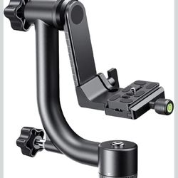 K&F CONCEPT Aluminum Alloy 360 Degree Panoramic Gimbal Tripod Head with 1/4'' Standard Quick Release Plate & Bubble Level,Capacity up to 20kg/44lbs