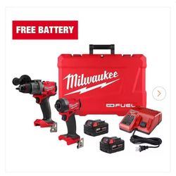  M18 FUEL 18V Lithium-lon Brushless Cordless Hammer Drill and Impact Driver Combo Kit (2- Tool) with 2 Batteries