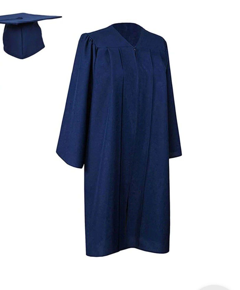 Dark Blue Graduation Gown One Size Fits All With A Cap $15