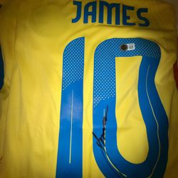 James Rodriguez Signed Colombia Socccer Jersey- Authenticated By Beckett