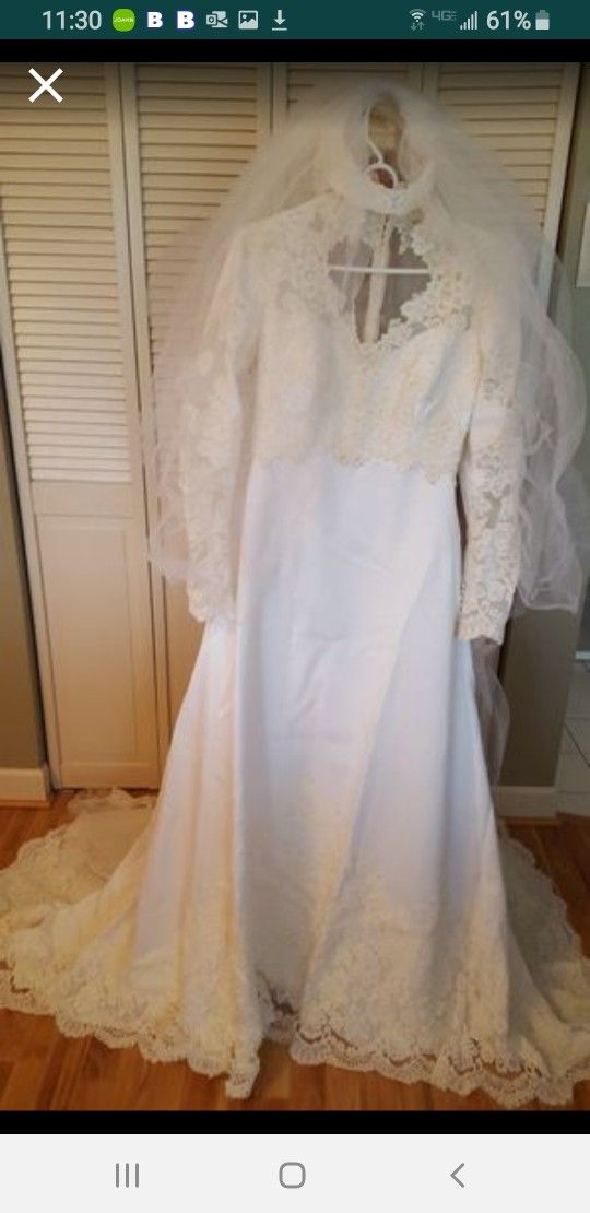 Beautiful Wedding Dress W/ Extra Long Veil