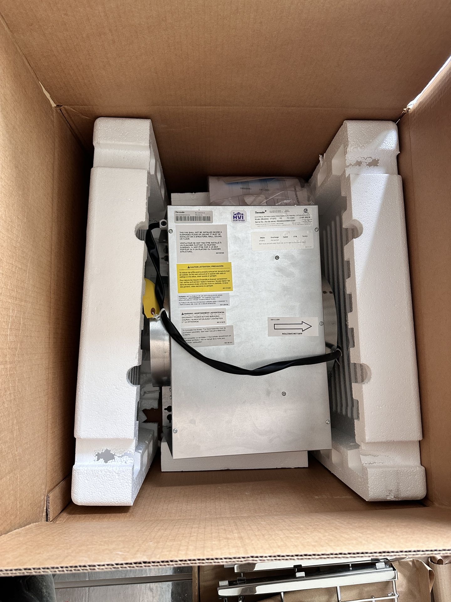 Thermador 10” Inline Exhaust Fan.