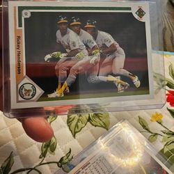 Rickey Henderson 2 Errors Variation '91 Upper Deck 3 D Picture Baseball Cards 