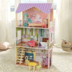 Brand New In Box about 4ft tall dollhouse with furniture, Realistically Working Windows And Door great Christmas gift